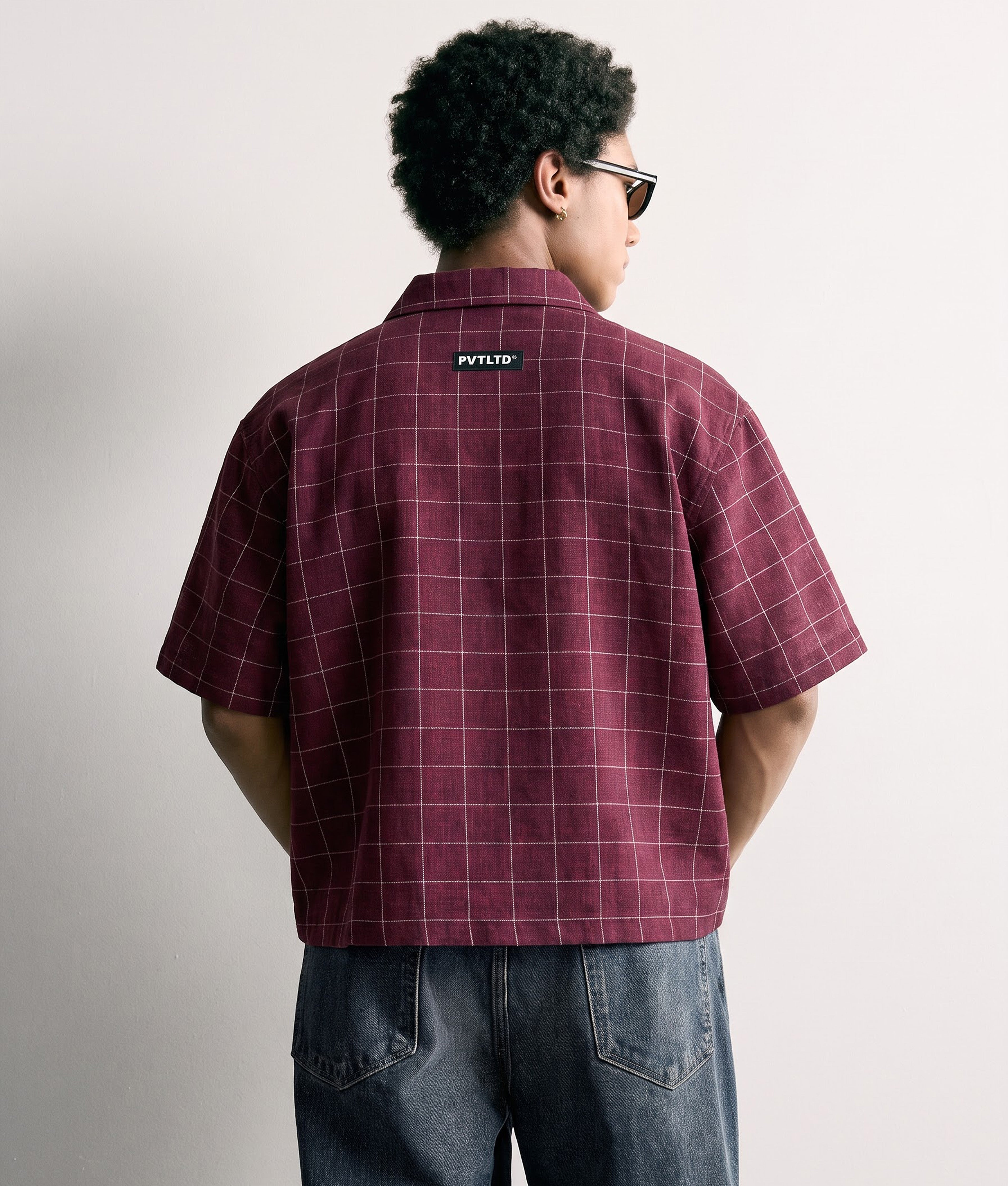 Maroon Half Sleeve Boxy Shirt