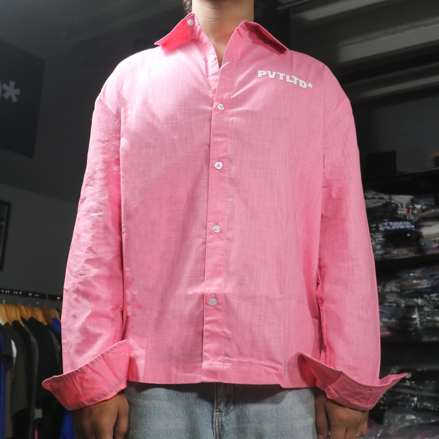 Pink Linen Cotton Shirt