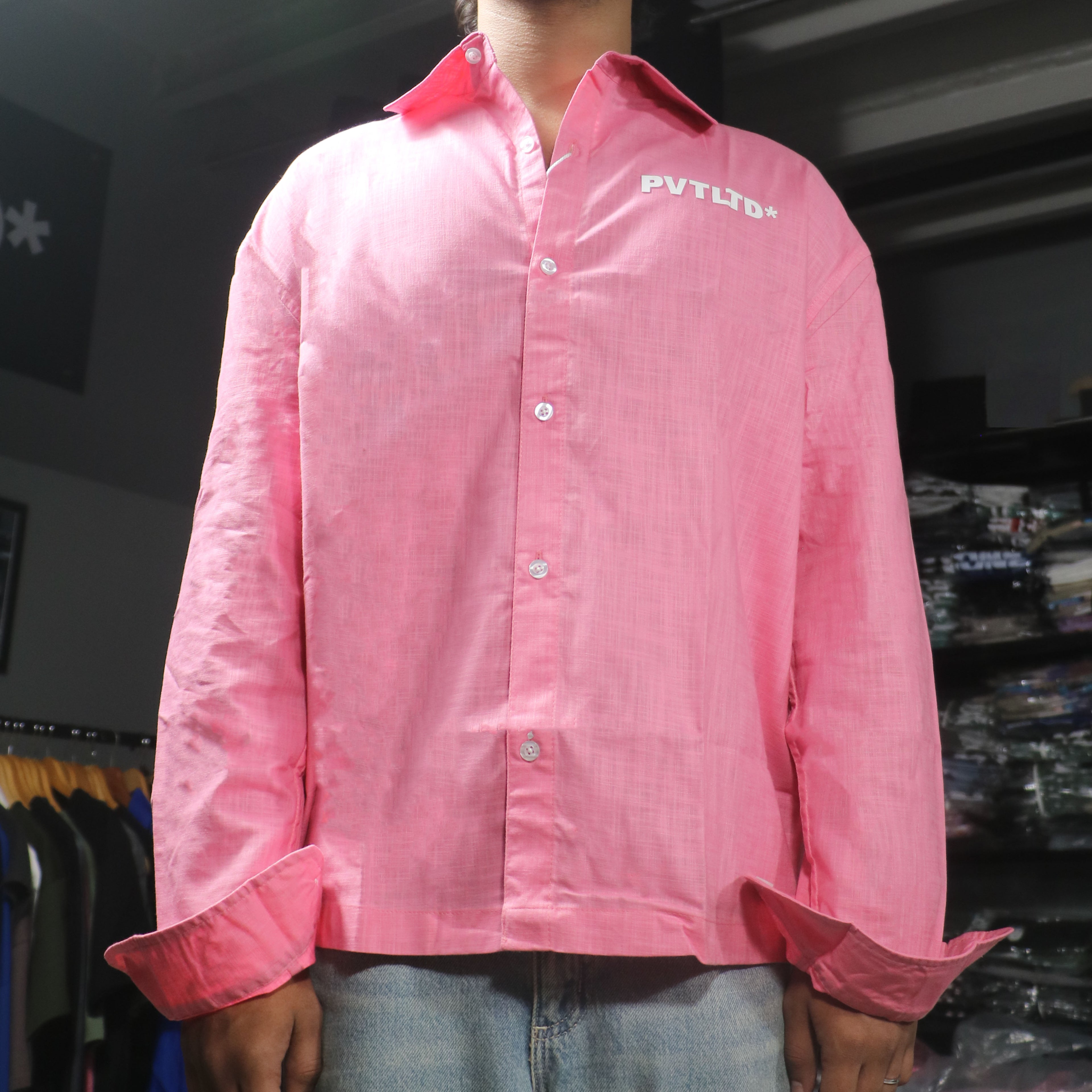 Pink Linen Cotton Shirt