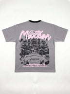 Mansion Tee back flat lay, whatever happens in the mansion stays in the mansion print, PVTLTD*