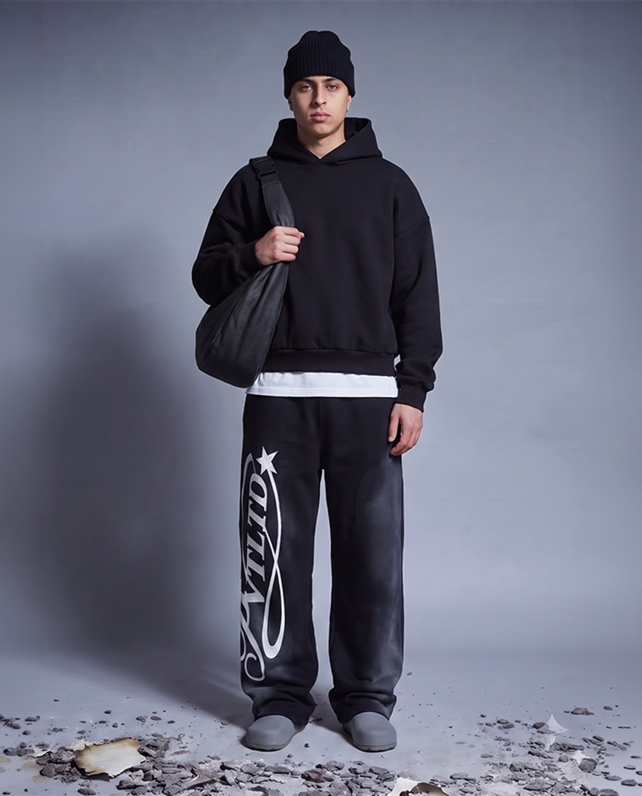 Black Track Pants with Attached Boxers