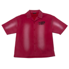 PVTLTD* Legacy Shirt, men's washed crimson bowling collar shirt, front view