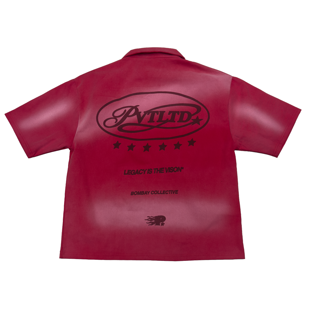 Legacy Shirt, back view with the PVTLTD* oval and legacy is the vision print