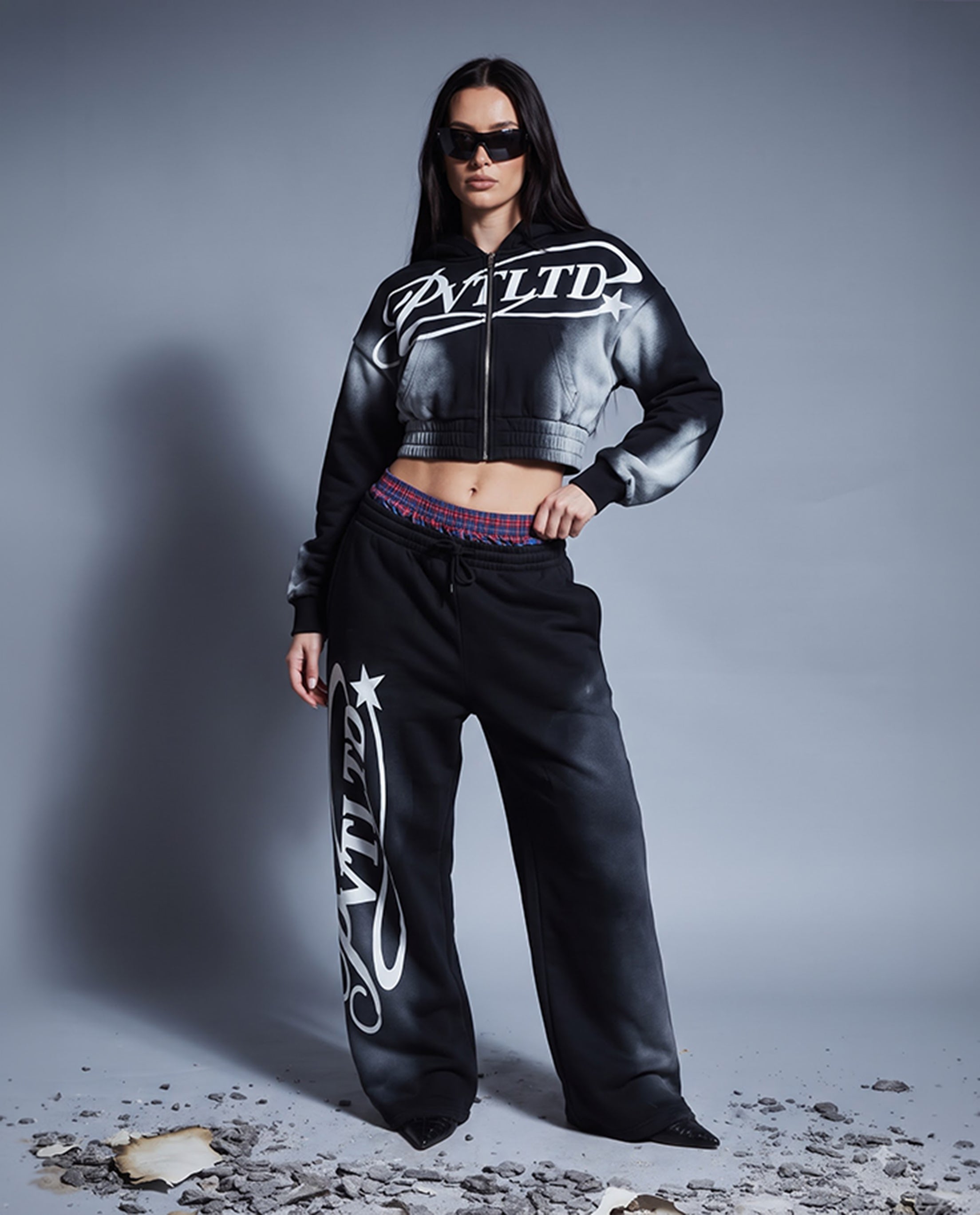 Black Track Pants with Attached Boxers