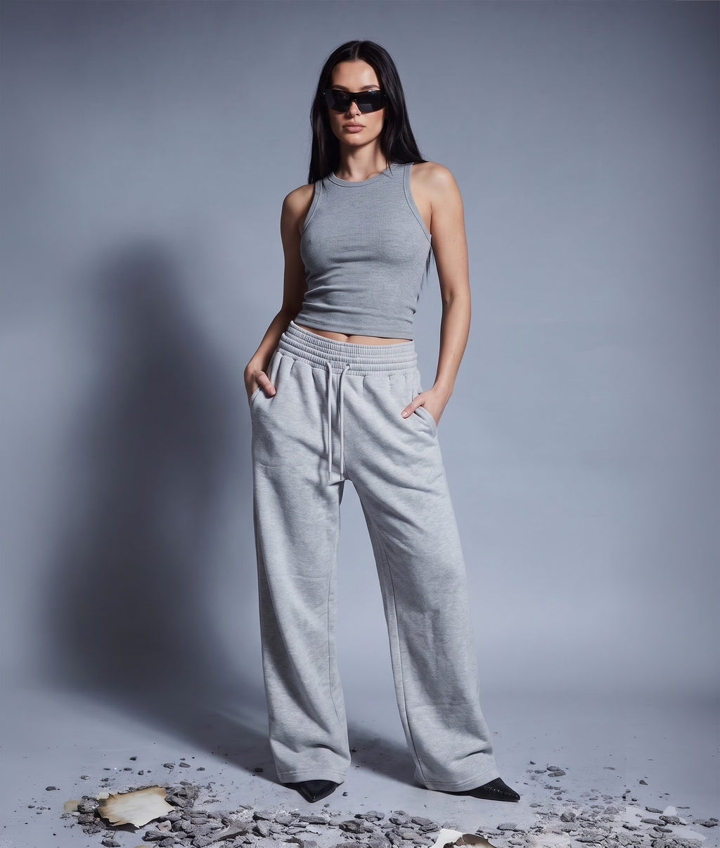 PVT GREY DOUBLE WAISTED PANTS