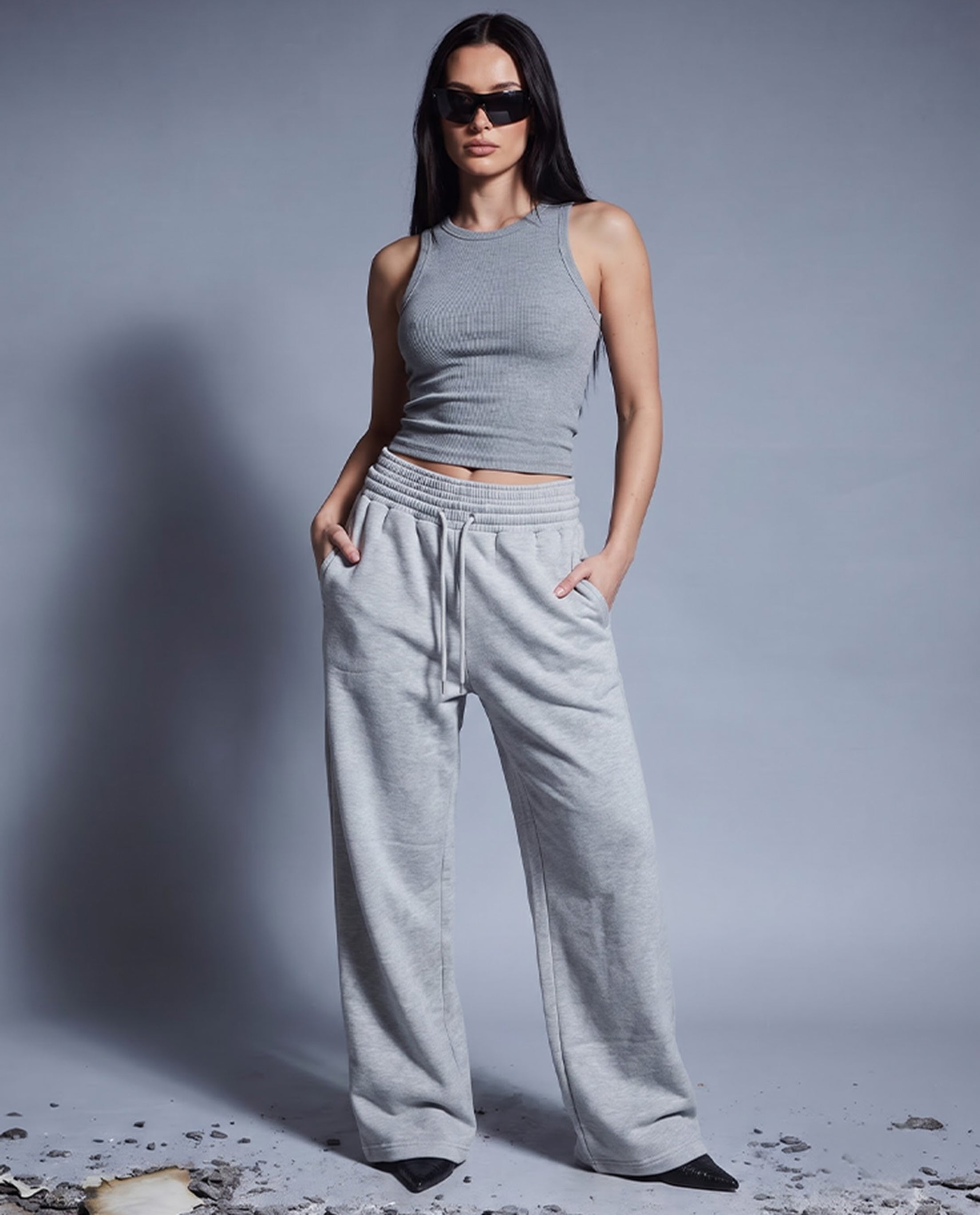 PVT GREY DOUBLE WAISTED PANTS