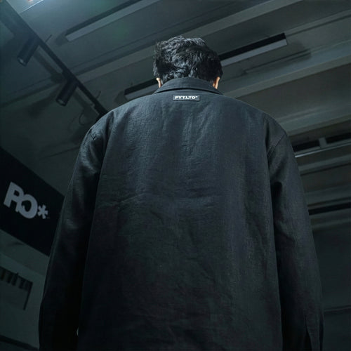 Black Cotton Linen Shirt