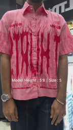 Video of the PVTLTD* Pink Blood Shirt showing the dripping red chest graphic