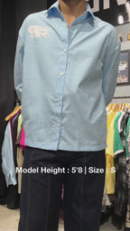 Video of the PVTLTD* Rush Hour Blue Shirt in lightweight blue gingham